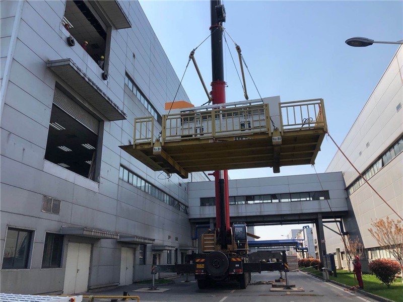 光伏设备38吨层压机吊装卸车气垫搬运定位